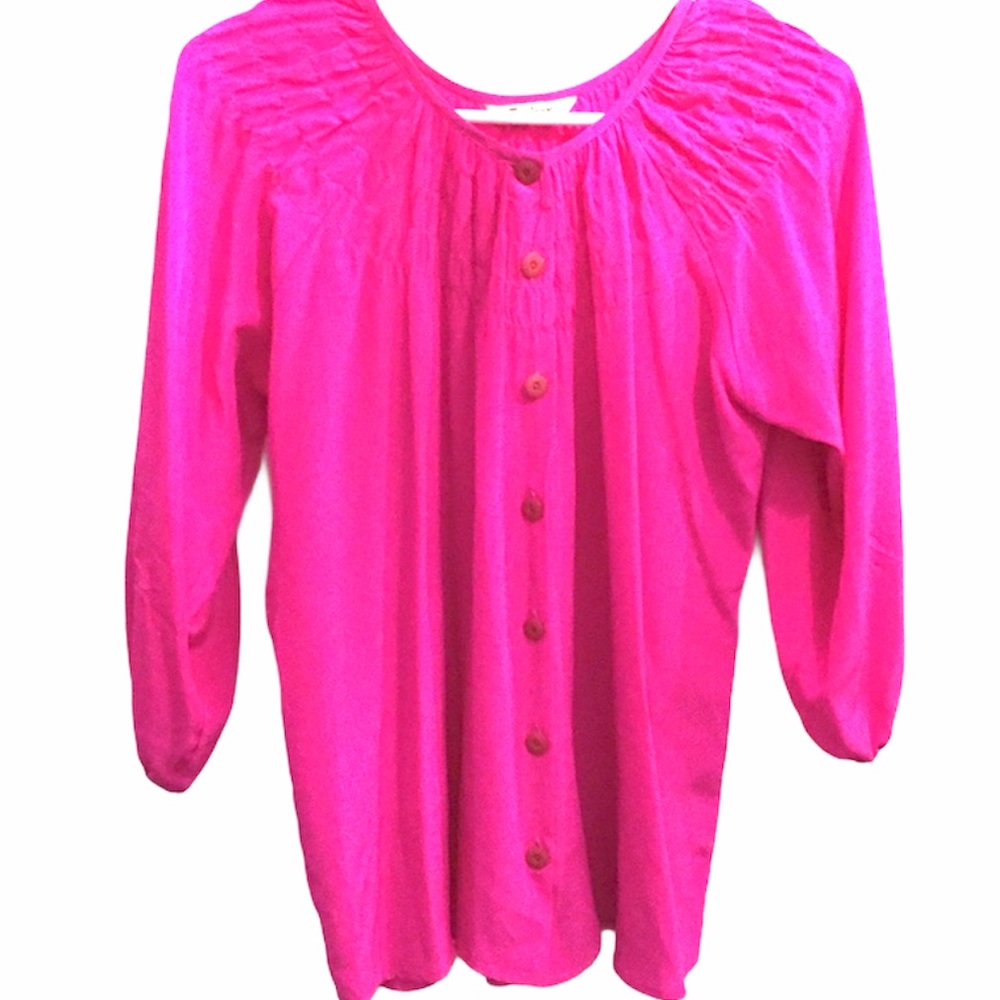 Tucker hot pink silk “the classic blouse”